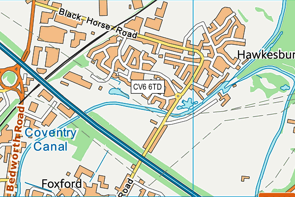 CV6 6TD map - OS VectorMap District (Ordnance Survey)