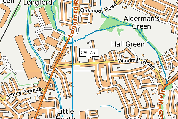 Longford Park Primary School map (CV6 7AT) - OS VectorMap District (Ordnance Survey)