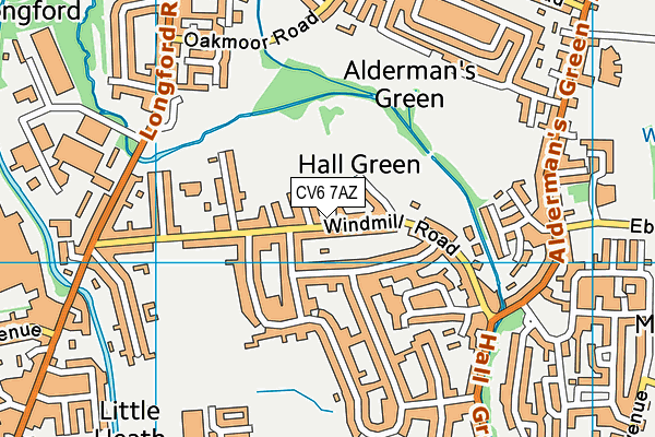 CV6 7AZ map - OS VectorMap District (Ordnance Survey)