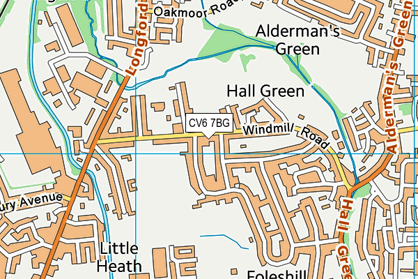 CV6 7BG map - OS VectorMap District (Ordnance Survey)