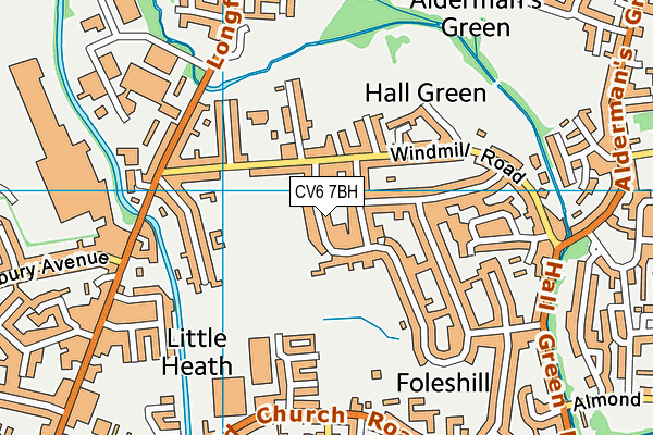CV6 7BH map - OS VectorMap District (Ordnance Survey)