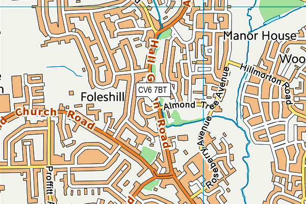 CV6 7BT map - OS VectorMap District (Ordnance Survey)