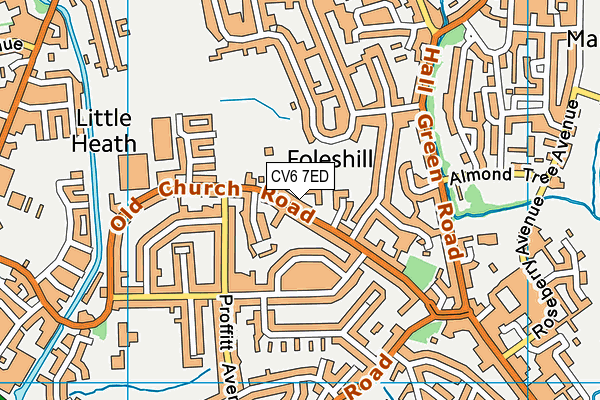 St Laurences CofE Primary School map (CV6 7ED) - OS VectorMap District (Ordnance Survey)