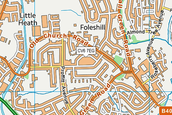 CV6 7EG map - OS VectorMap District (Ordnance Survey)