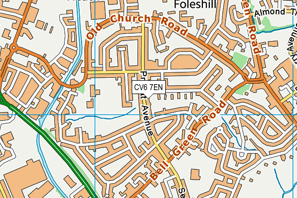 CV6 7EN map - OS VectorMap District (Ordnance Survey)