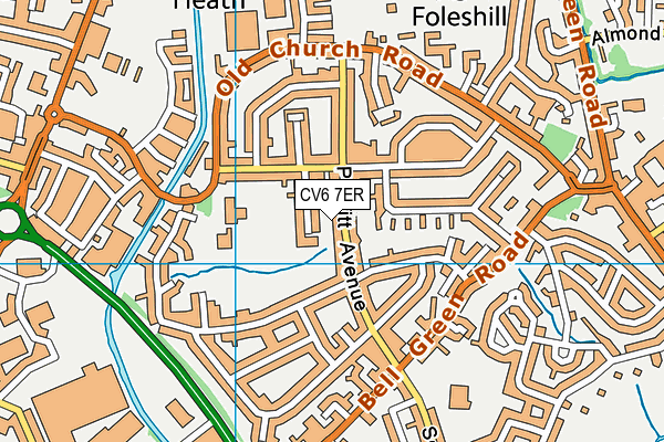 CV6 7ER map - OS VectorMap District (Ordnance Survey)