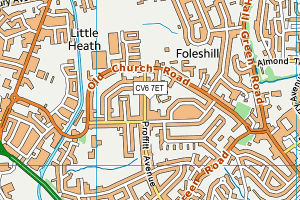 CV6 7ET map - OS VectorMap District (Ordnance Survey)