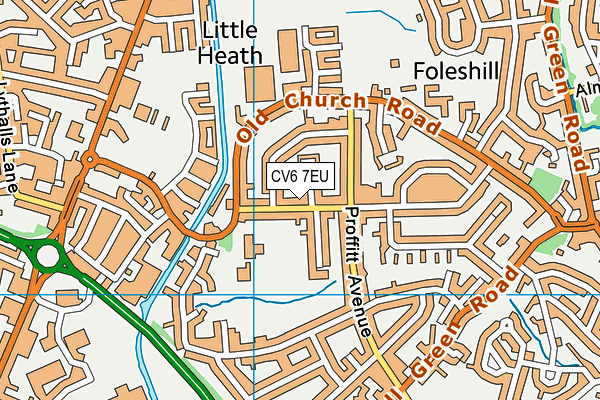 CV6 7EU map - OS VectorMap District (Ordnance Survey)