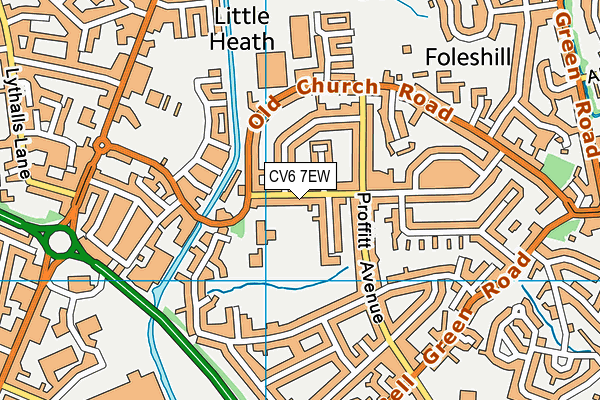 CV6 7EW map - OS VectorMap District (Ordnance Survey)