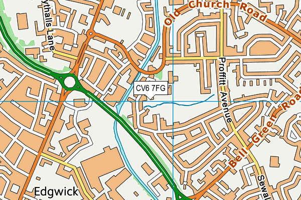 CV6 7FG map - OS VectorMap District (Ordnance Survey)