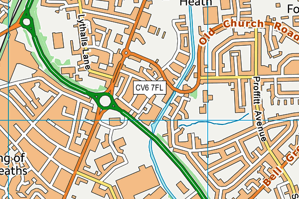 CV6 7FL map - OS VectorMap District (Ordnance Survey)