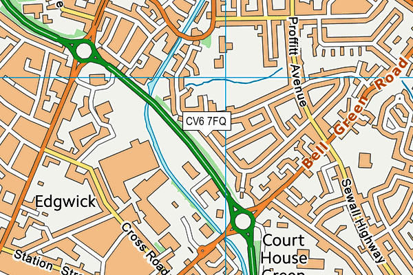 CV6 7FQ map - OS VectorMap District (Ordnance Survey)