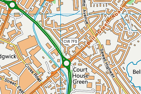 CV6 7FS map - OS VectorMap District (Ordnance Survey)