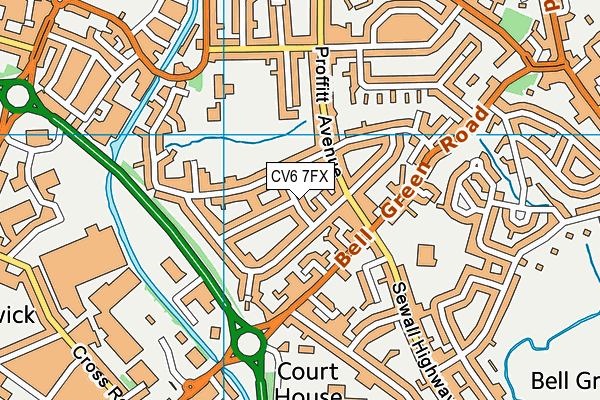 CV6 7FX map - OS VectorMap District (Ordnance Survey)