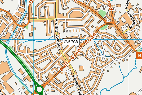 CV6 7GB map - OS VectorMap District (Ordnance Survey)