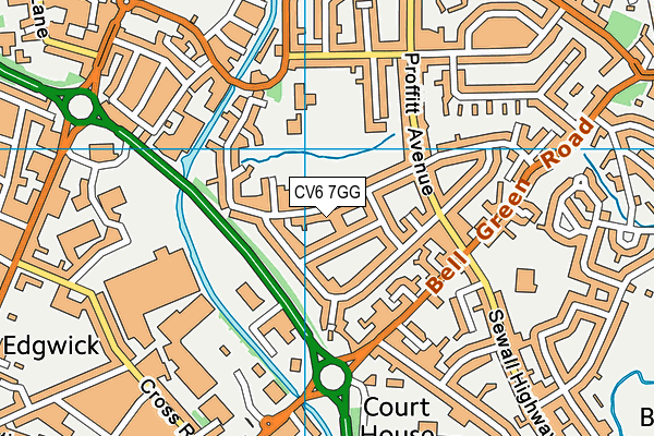 CV6 7GG map - OS VectorMap District (Ordnance Survey)