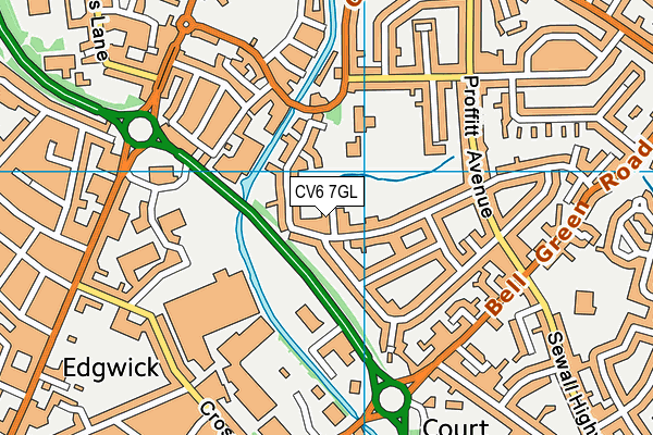 CV6 7GL map - OS VectorMap District (Ordnance Survey)