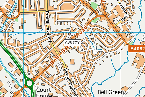 CV6 7GY map - OS VectorMap District (Ordnance Survey)