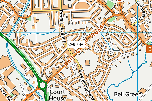 CV6 7HA map - OS VectorMap District (Ordnance Survey)