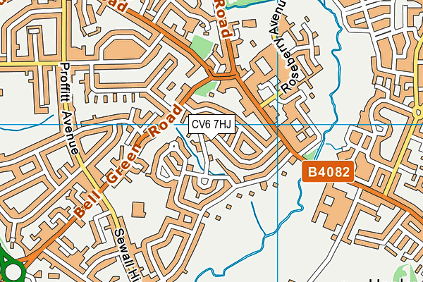 CV6 7HJ map - OS VectorMap District (Ordnance Survey)