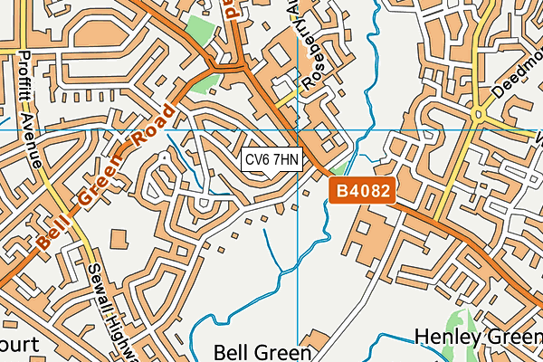 CV6 7HN map - OS VectorMap District (Ordnance Survey)