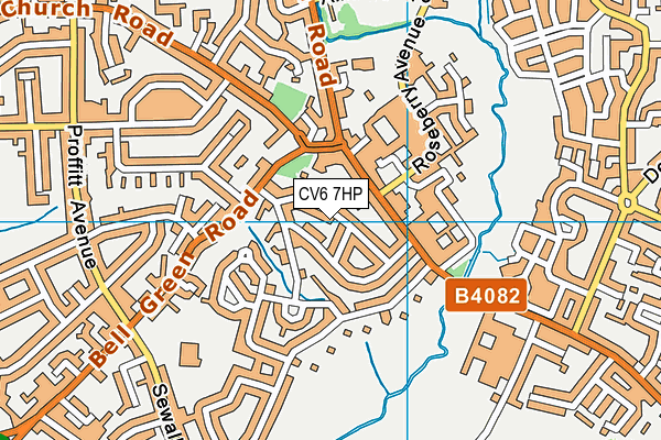 CV6 7HP map - OS VectorMap District (Ordnance Survey)