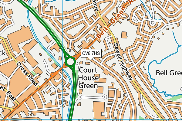 CV6 7HS map - OS VectorMap District (Ordnance Survey)