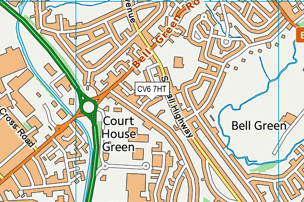 CV6 7HT map - OS VectorMap District (Ordnance Survey)