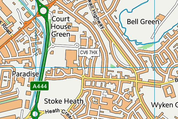 CV6 7HX map - OS VectorMap District (Ordnance Survey)