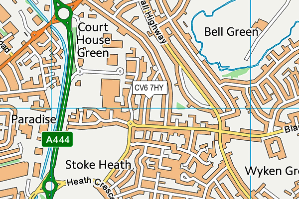 CV6 7HY map - OS VectorMap District (Ordnance Survey)