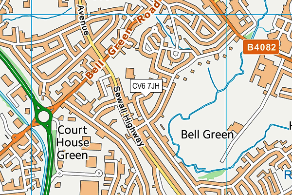 CV6 7JH map - OS VectorMap District (Ordnance Survey)