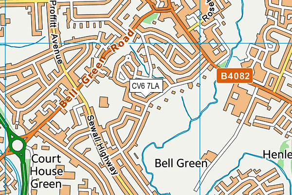 CV6 7LA map - OS VectorMap District (Ordnance Survey)