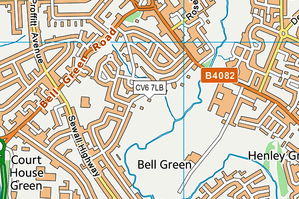 CV6 7LB map - OS VectorMap District (Ordnance Survey)