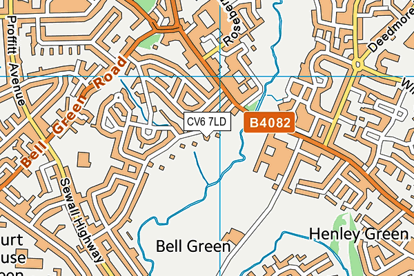 CV6 7LD map - OS VectorMap District (Ordnance Survey)