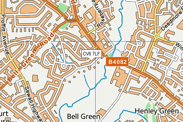 CV6 7LF map - OS VectorMap District (Ordnance Survey)