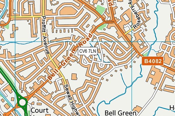 CV6 7LN map - OS VectorMap District (Ordnance Survey)
