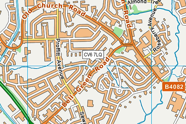 CV6 7LQ map - OS VectorMap District (Ordnance Survey)