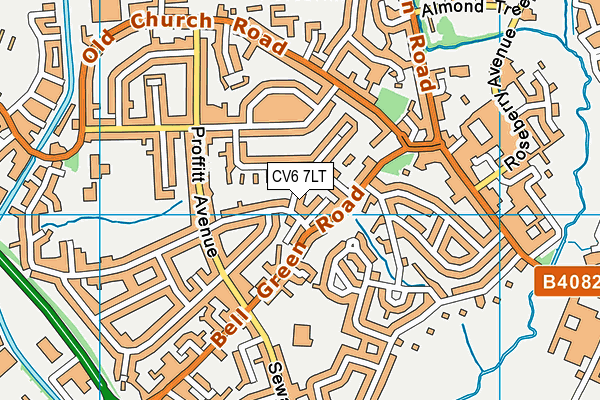 CV6 7LT map - OS VectorMap District (Ordnance Survey)