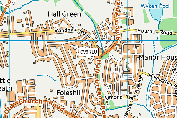 CV6 7LU map - OS VectorMap District (Ordnance Survey)