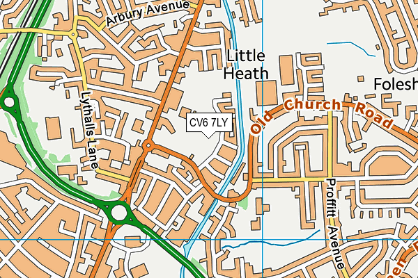 CV6 7LY map - OS VectorMap District (Ordnance Survey)