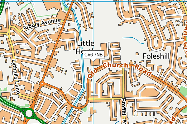 CV6 7NB map - OS VectorMap District (Ordnance Survey)