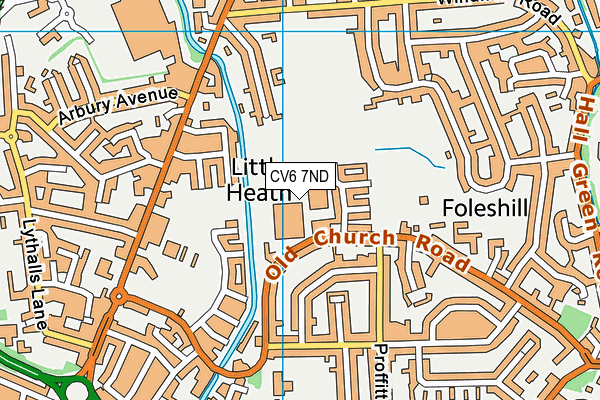 CV6 7ND map - OS VectorMap District (Ordnance Survey)