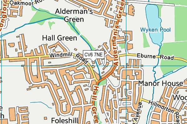 CV6 7NE map - OS VectorMap District (Ordnance Survey)