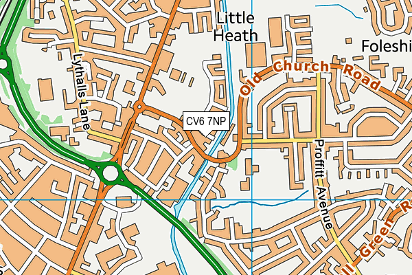 CV6 7NP map - OS VectorMap District (Ordnance Survey)