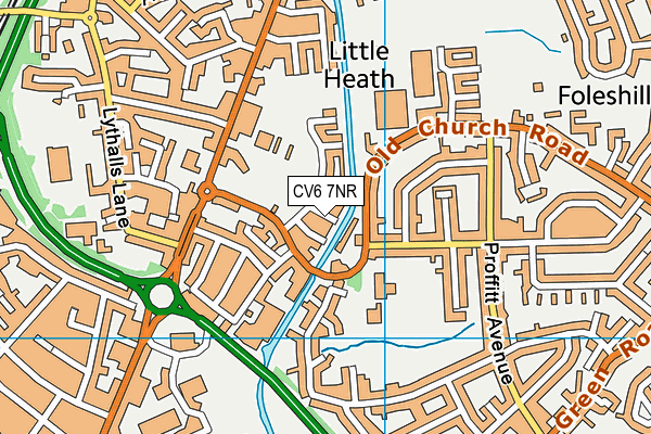 CV6 7NR map - OS VectorMap District (Ordnance Survey)