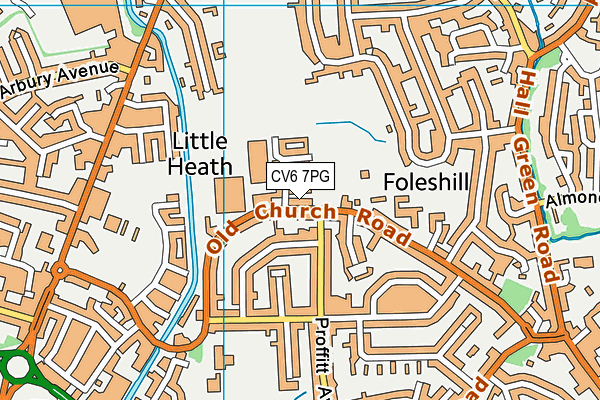 CV6 7PG map - OS VectorMap District (Ordnance Survey)