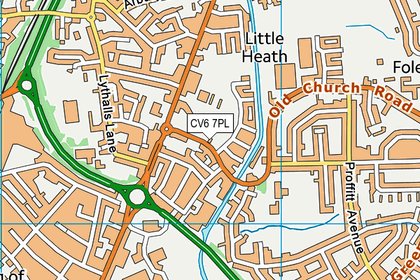 CV6 7PL map - OS VectorMap District (Ordnance Survey)