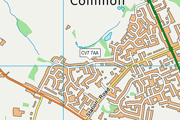 CV7 7AA map - OS VectorMap District (Ordnance Survey)