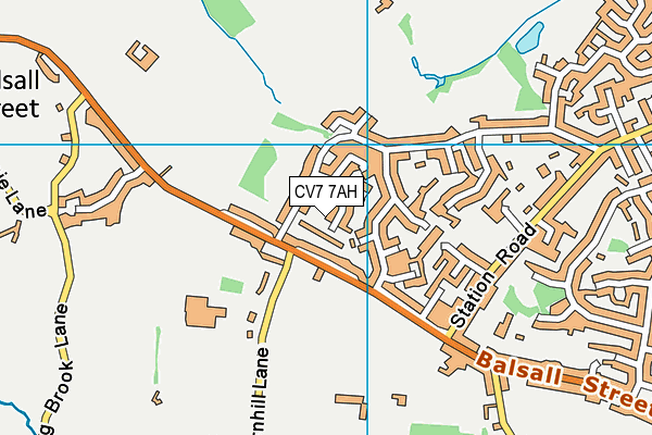 CV7 7AH map - OS VectorMap District (Ordnance Survey)