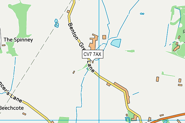 CV7 7AX map - OS VectorMap District (Ordnance Survey)
